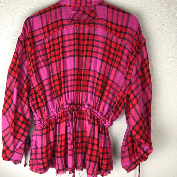 free People Pacific Dawn Drawstring Plaid Shirt - Picture 8 of 10